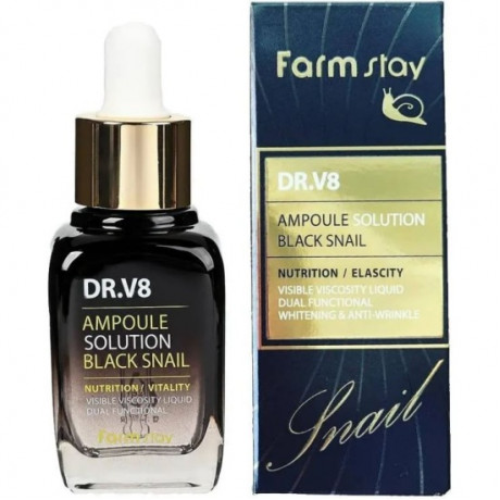Корея ориг. Farm Stay DR.V8 Ampoule Solution Black Snail 30 ml